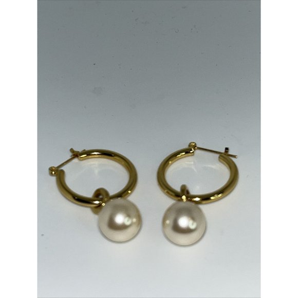 Vintage Lot Of 8 Gold Tone Pierced Earrings w/ Faux Pearls Unbranded - Picture 5 of 12